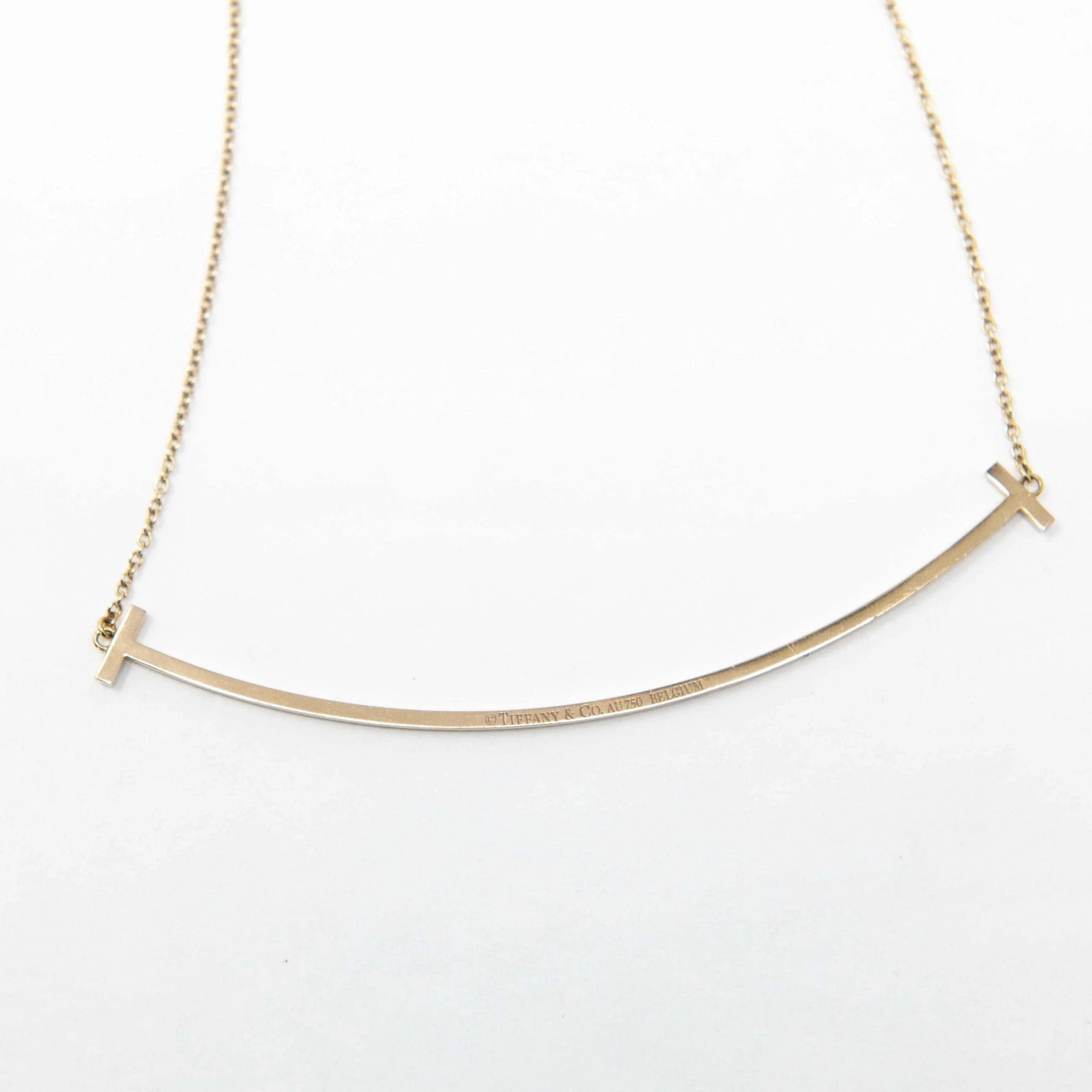 Tiffany & Co Diamond Large T-Smile Pendant Necklace - Image 6