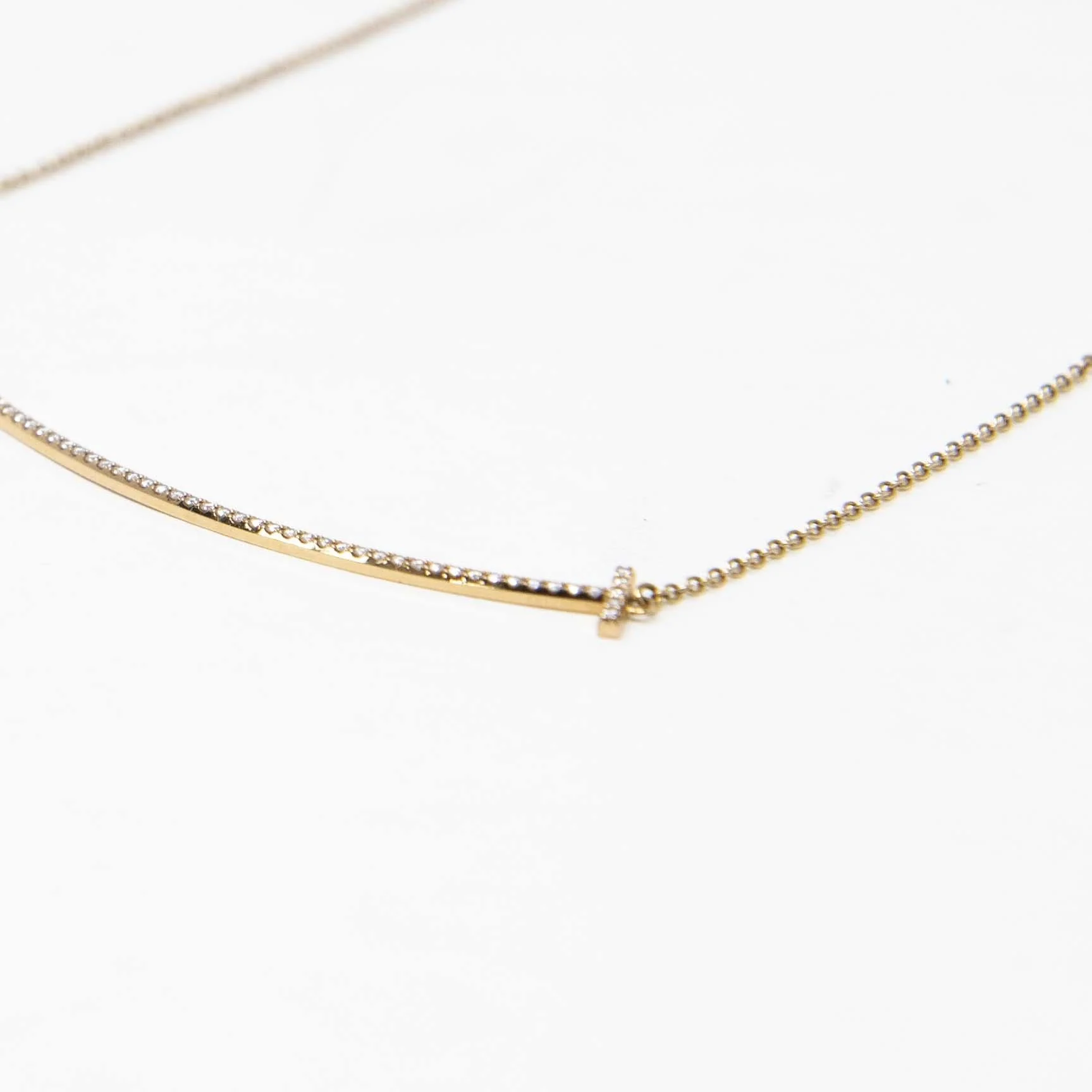 Tiffany & Co Diamond Large T-Smile Pendant Necklace - Image 7