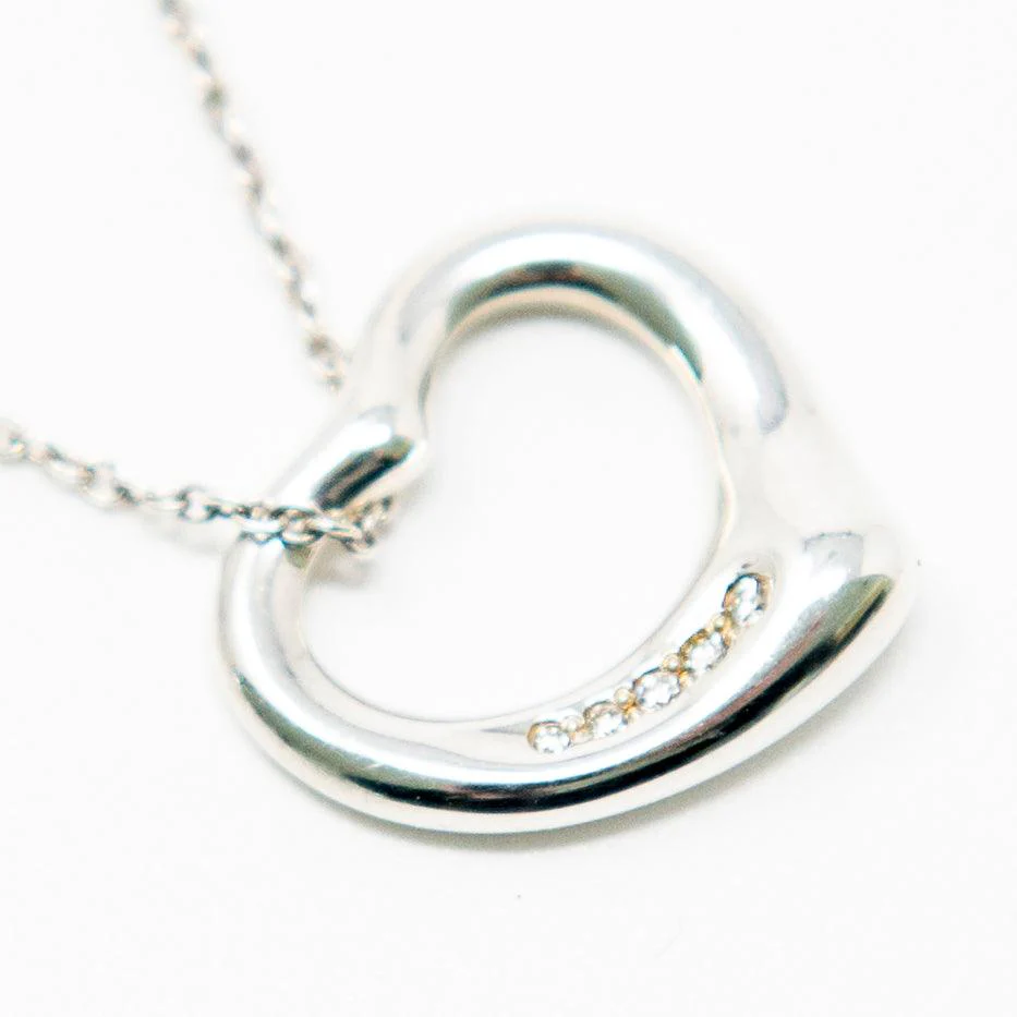 Tiffany & Co Diamond Elsa Peretti Heart Necklace - Image 6