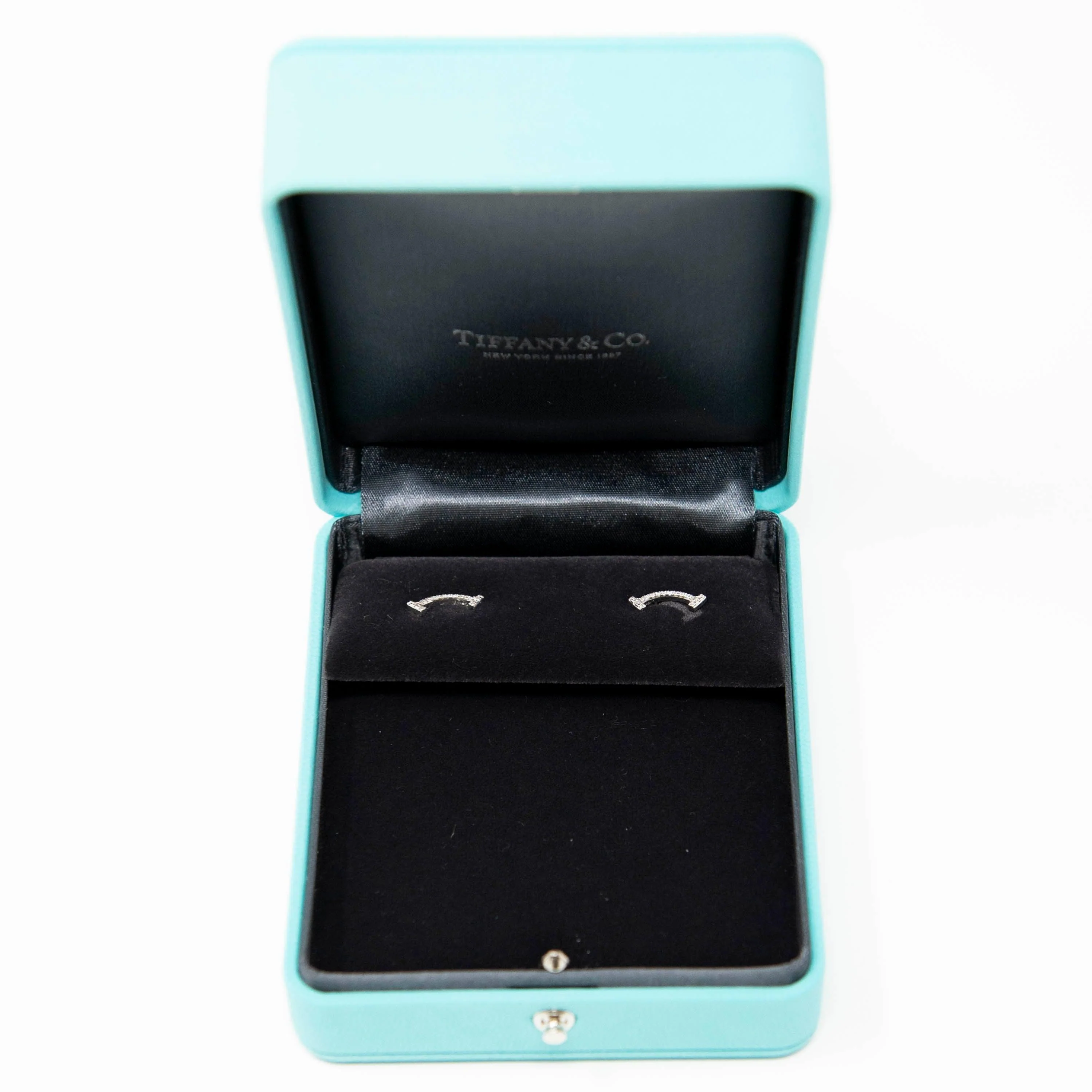 Tiffany & Co. White Gold T-Smile Diamond Earrings - Image 7