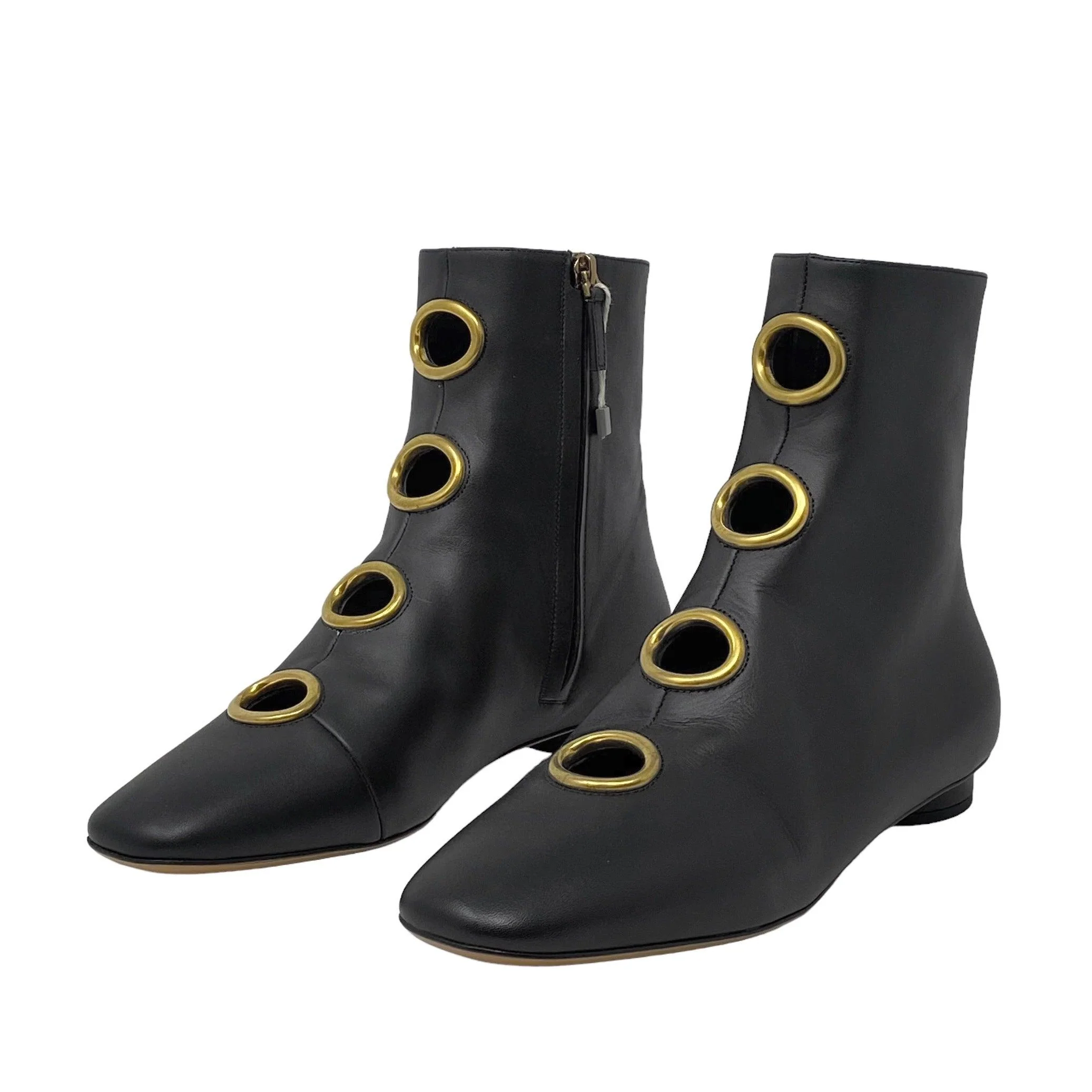 Valentino Black Eyelet Ankle Boots 38.5 - Image 2