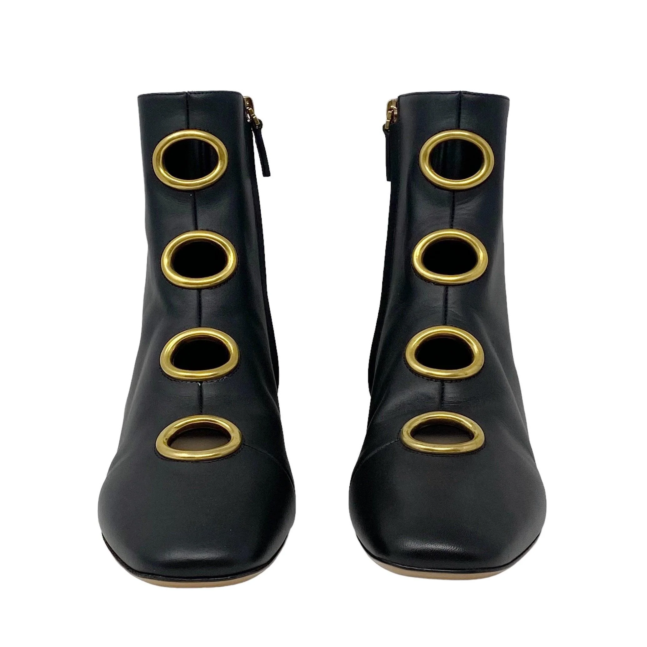 Valentino Black Eyelet Ankle Boots 38.5 - Image 3