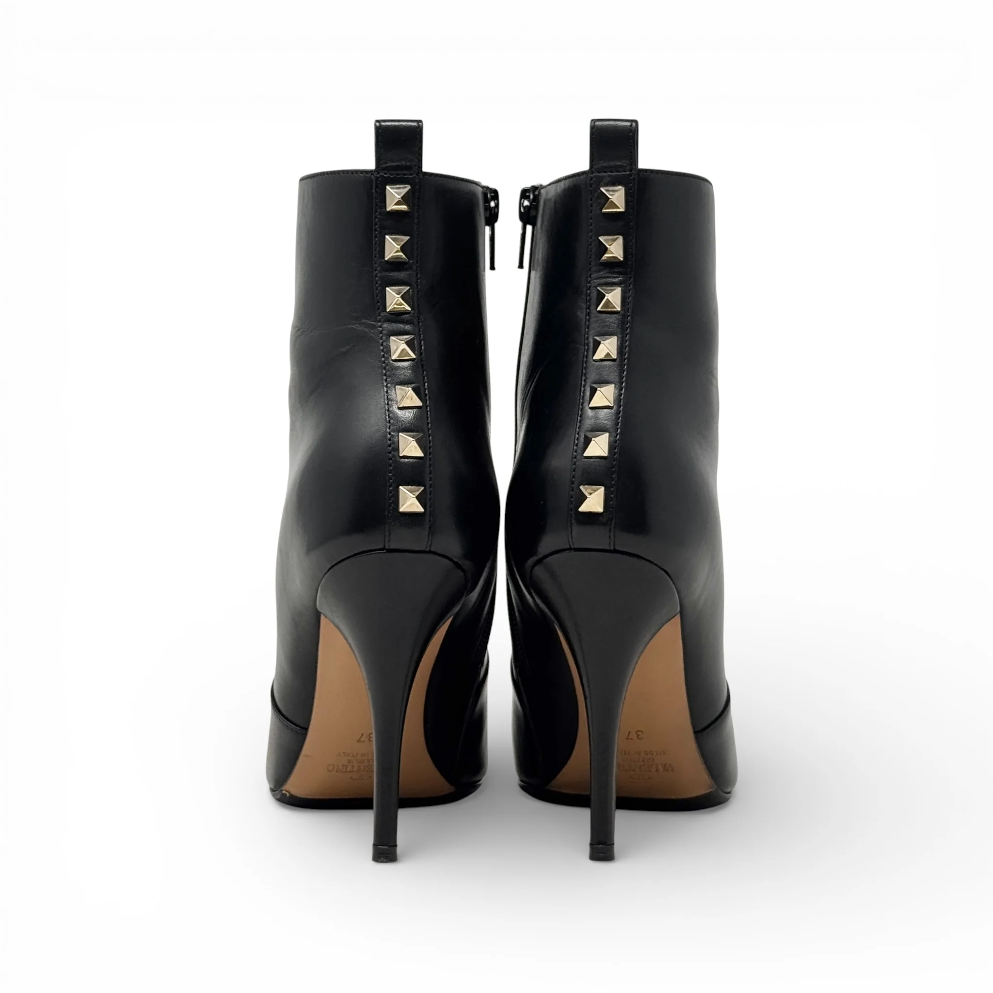 Valentino Black Garavani Rockstud Ankle Boots 37 - Image 3
