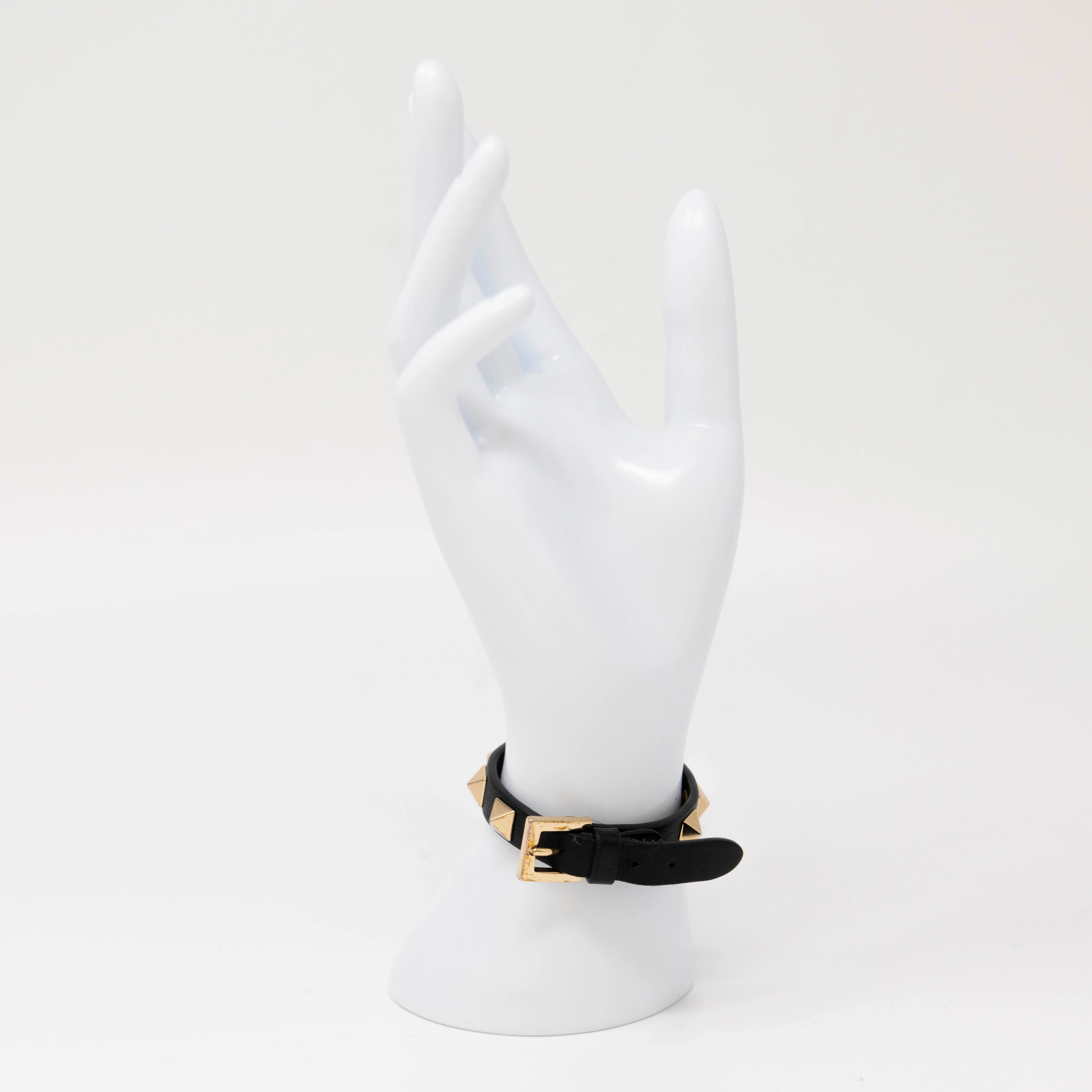 Valentino Black Rockstud Bracelet - Image 4