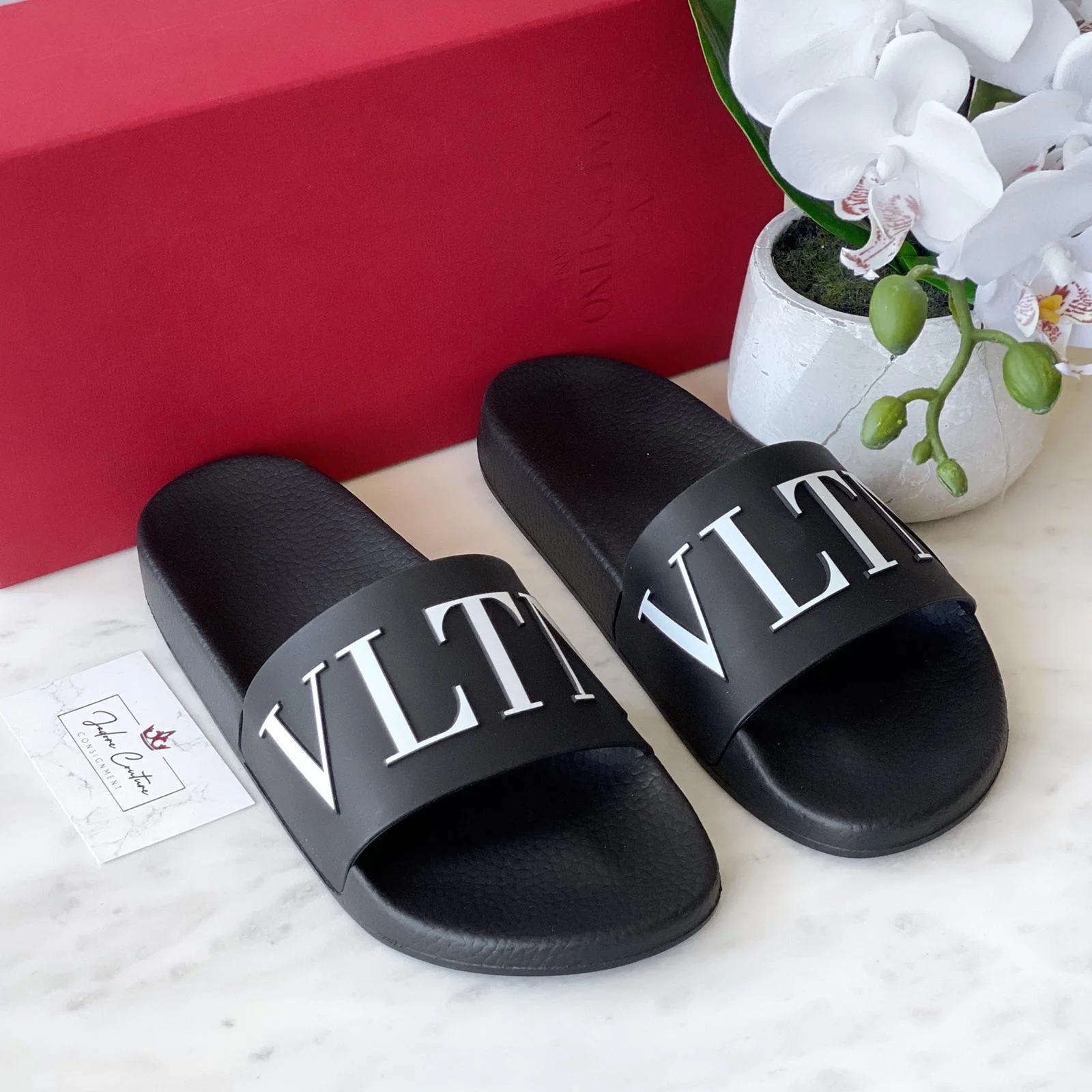 Valentino Black VLTN Slides 40 - Image 5