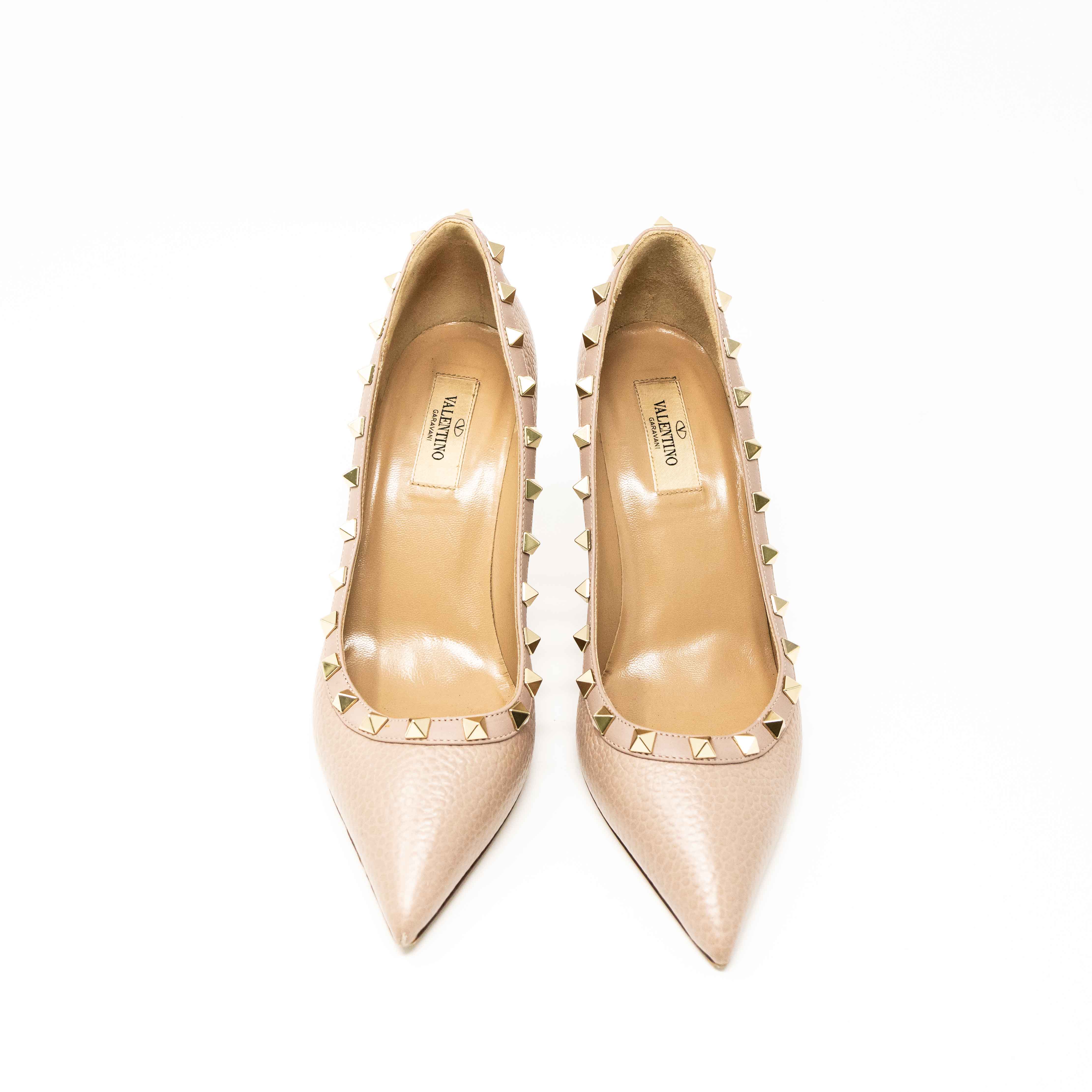 Valentino Blush Rockstud Pumps 39 - Image 3