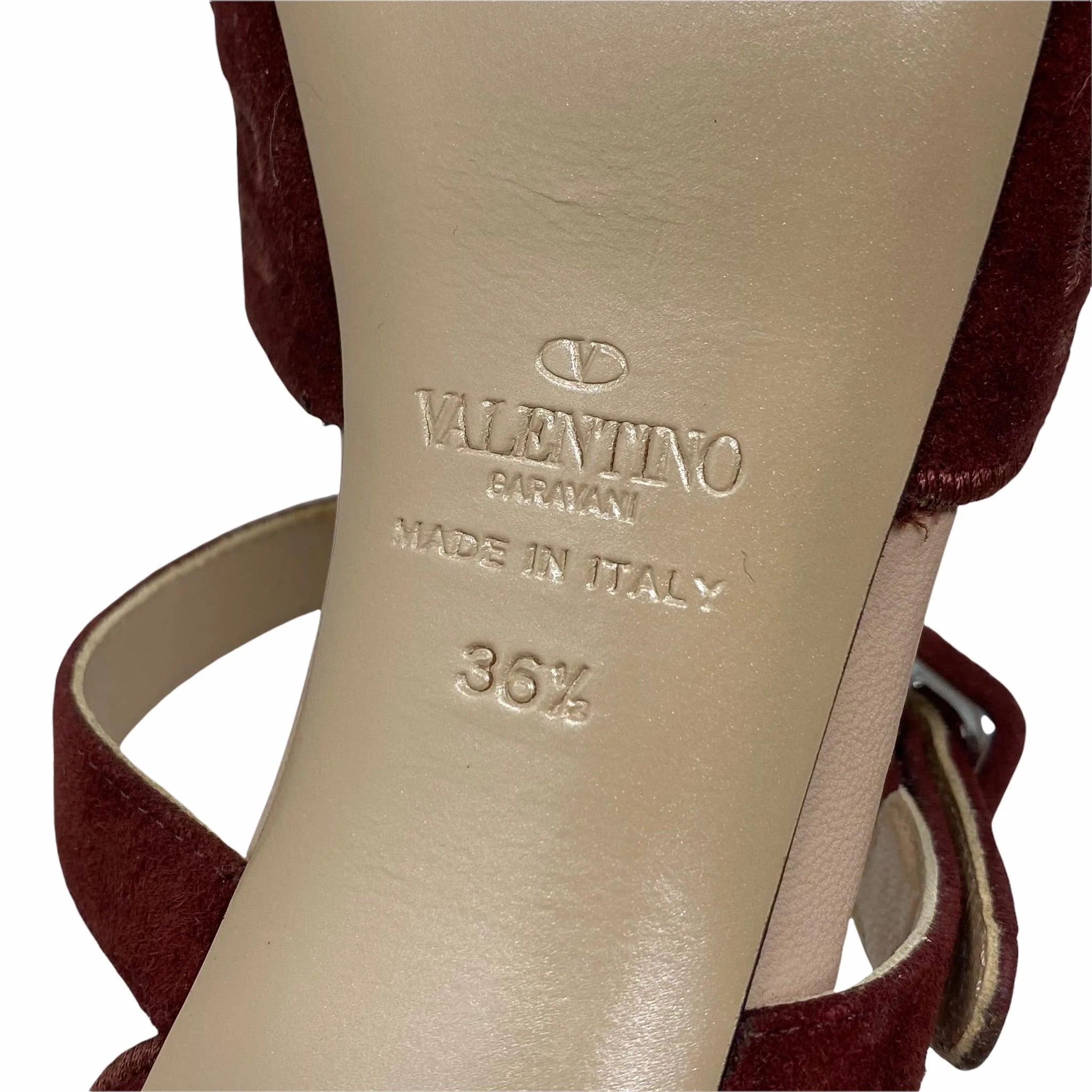 Valentino Burgundy Cut Out Heels 36.5 - Image 5