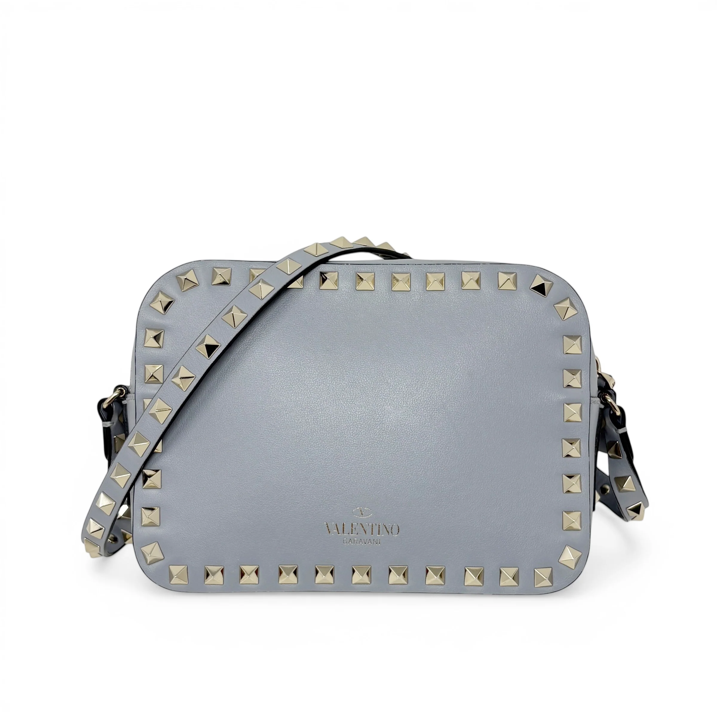 Valentino Grey Rockstud Camera Bag