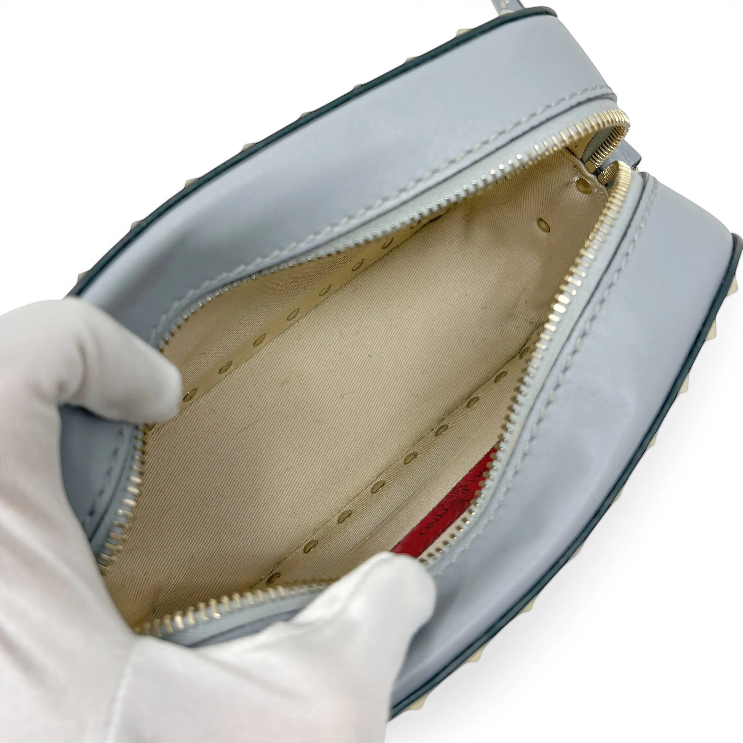 Valentino Grey Rockstud Camera Bag - Image 12