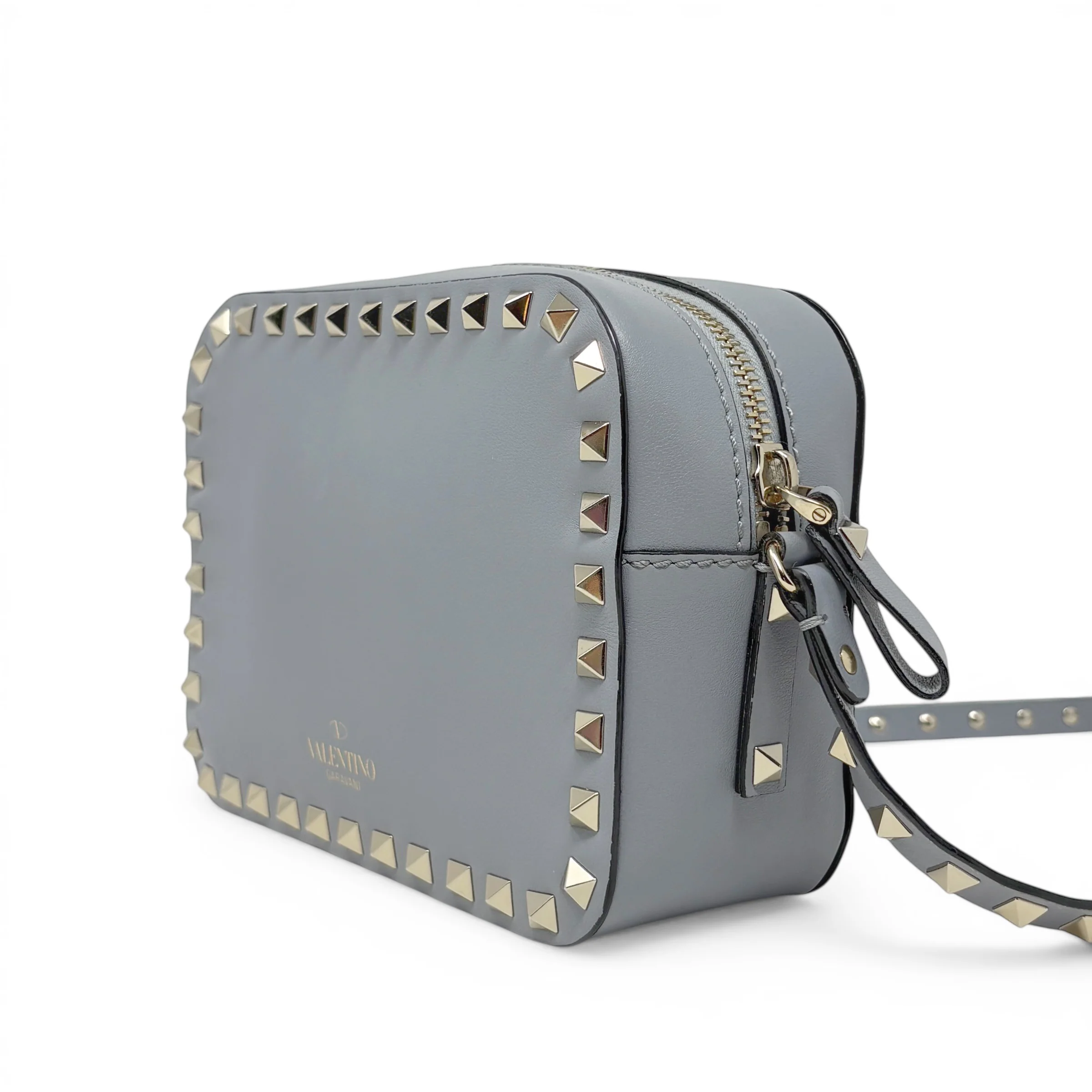 Valentino Grey Rockstud Camera Bag - Image 2