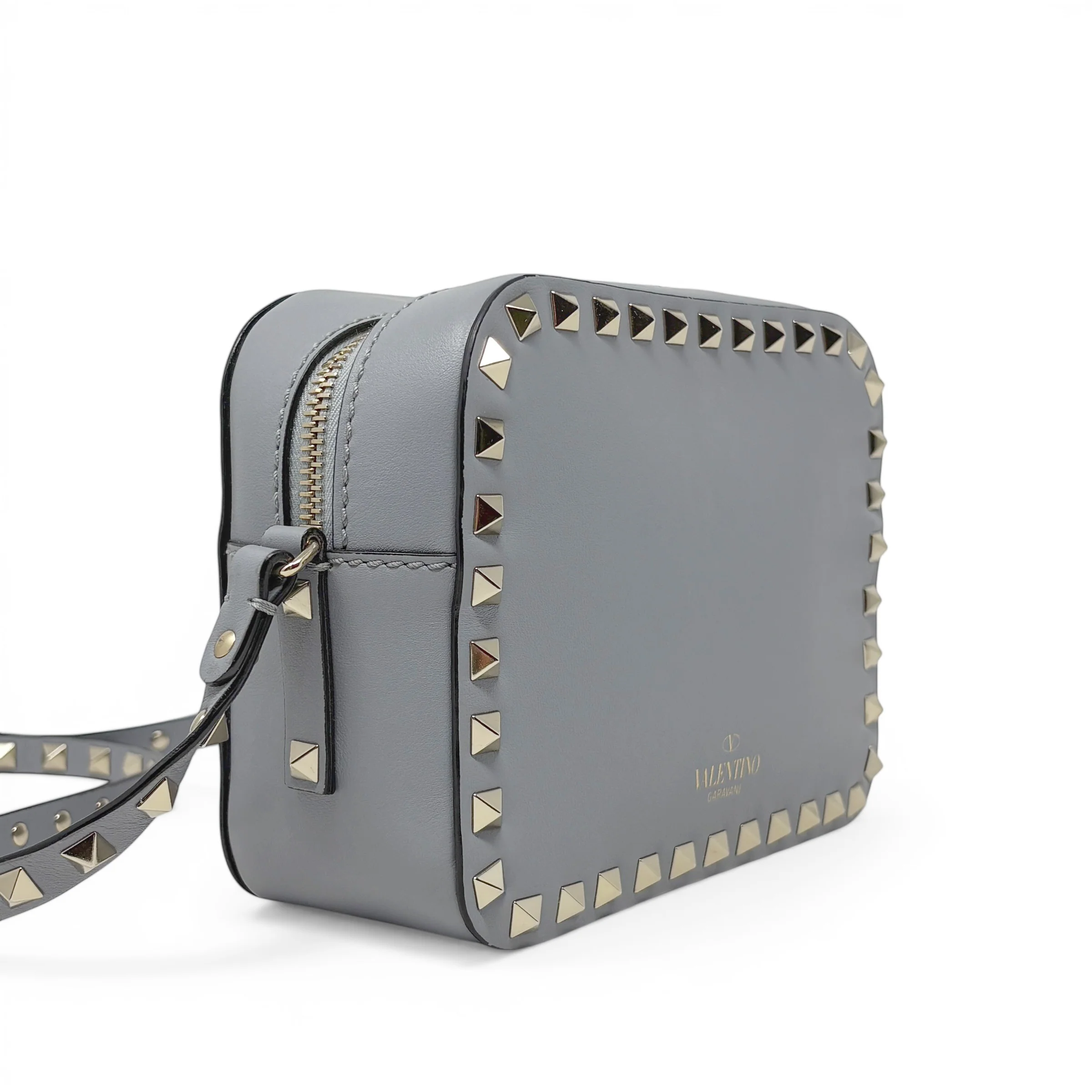Valentino Grey Rockstud Camera Bag - Image 4