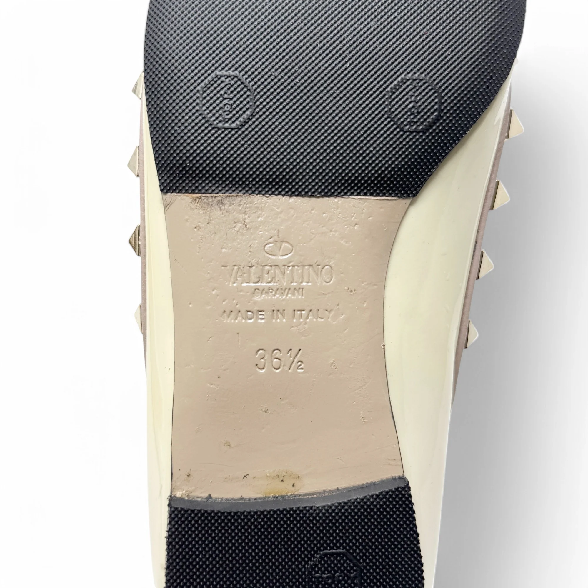 Valentino Ivory Patent Rockstud Flats 36.5 - Image 11