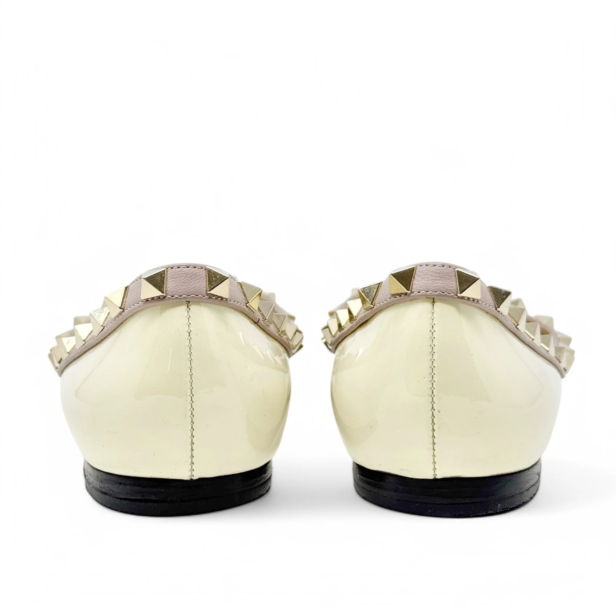Valentino Ivory Patent Rockstud Flats 36.5 - Image 6