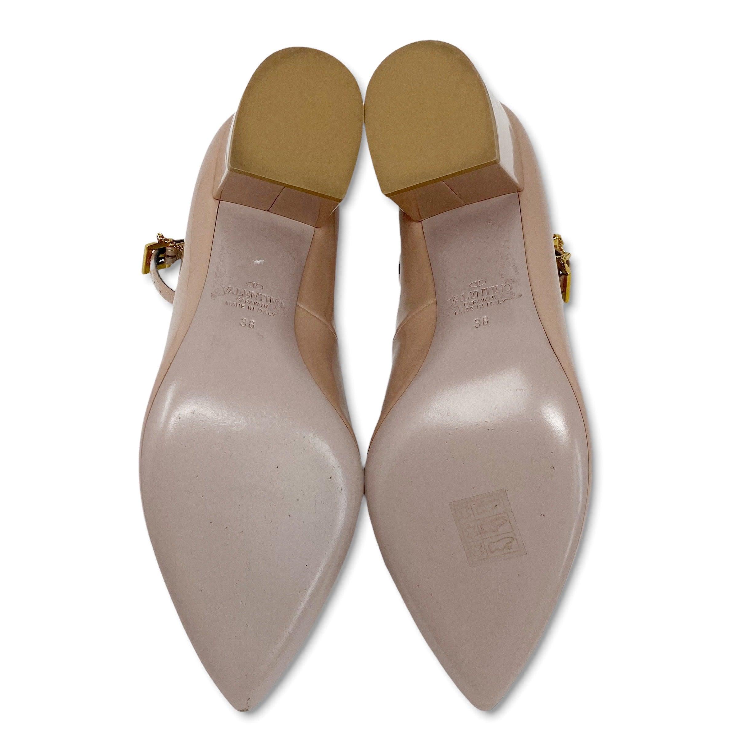 Valentino Nude Ankle Strap Pumps 38 - Image 5