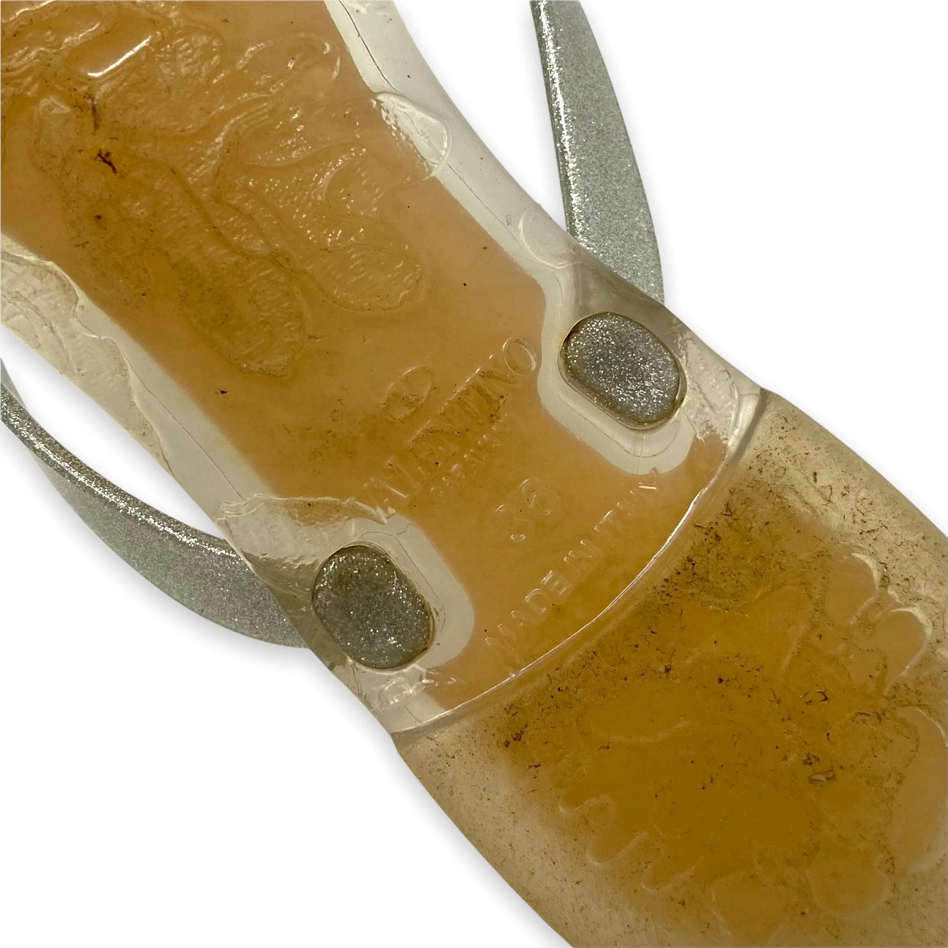 Valentino Silver Rockstud Jelly Sandals 36 - Image 5