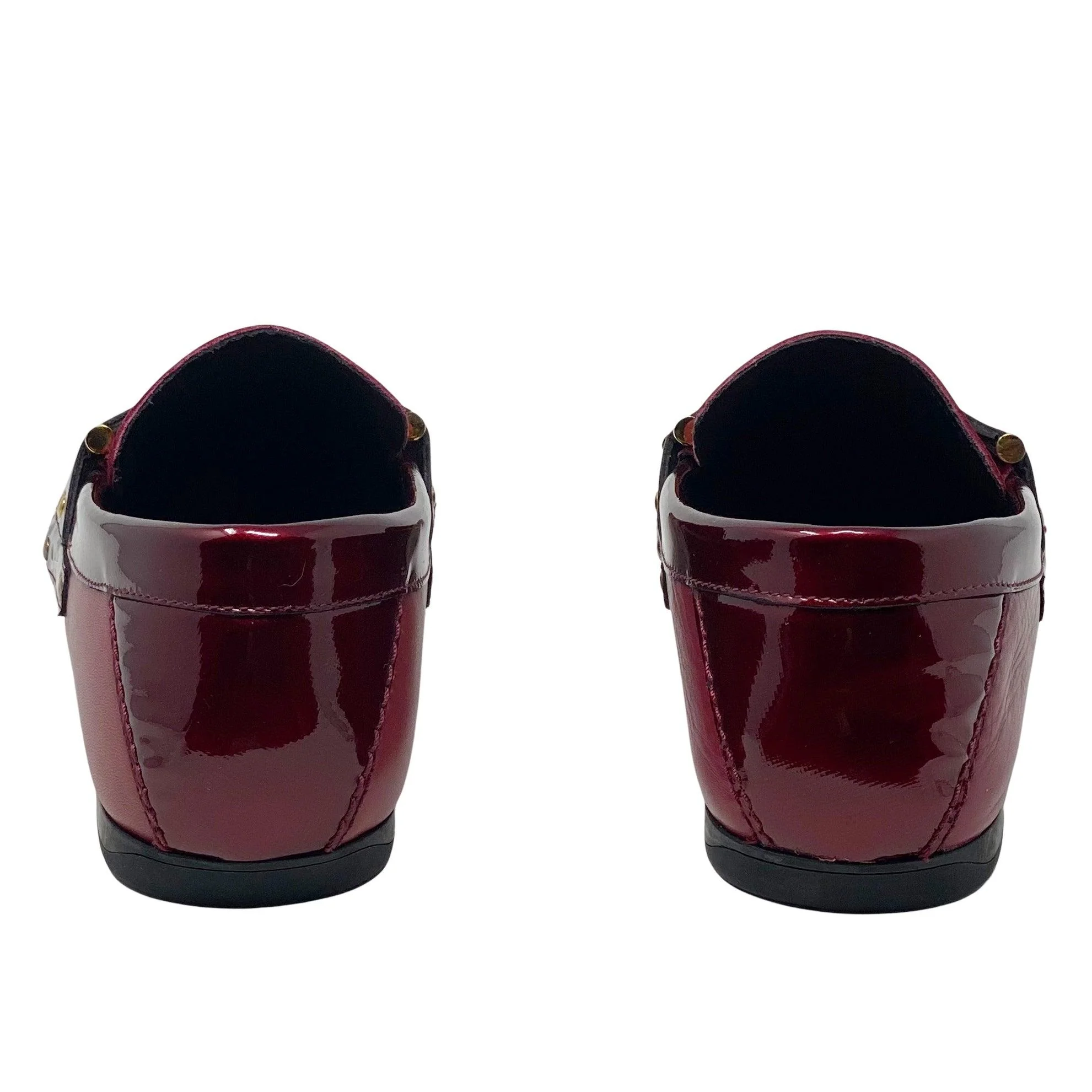 Versace Red Suede Medusa Loafers 40 - Image 3